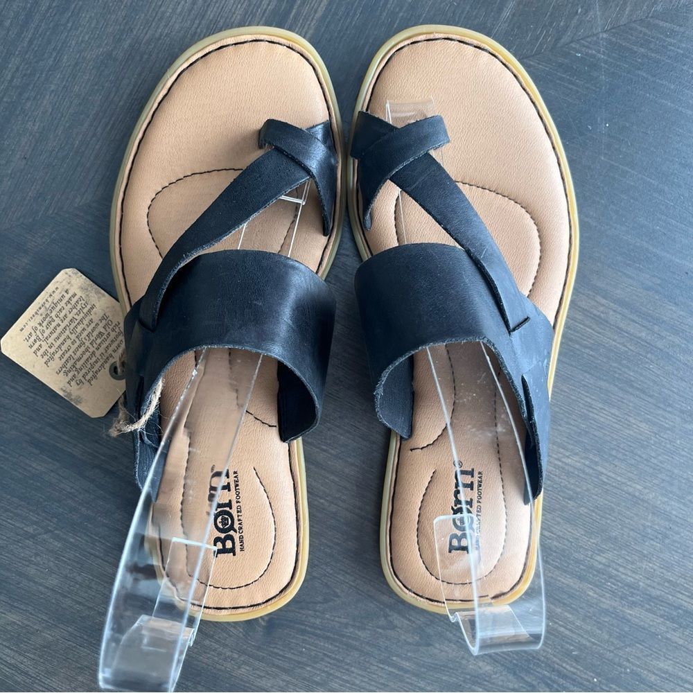 BORN Veda Comfort Strappy Sandal in Black Leather Size 7 NEW - Picture 9 of 14